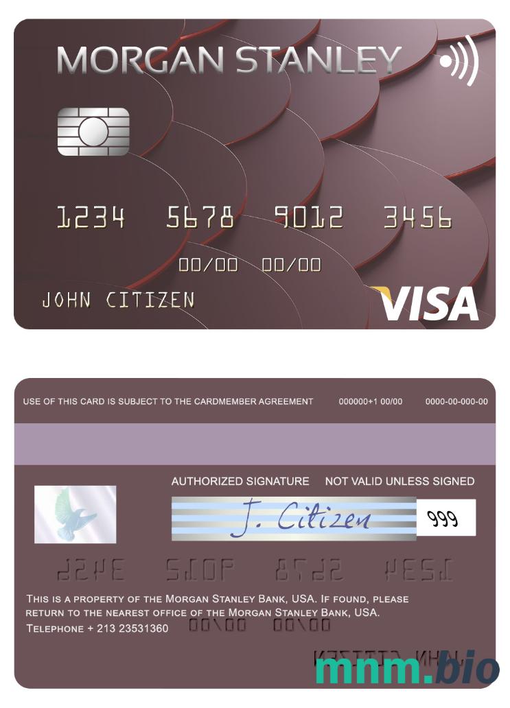 USA Morgan Stanley Bank karta visa